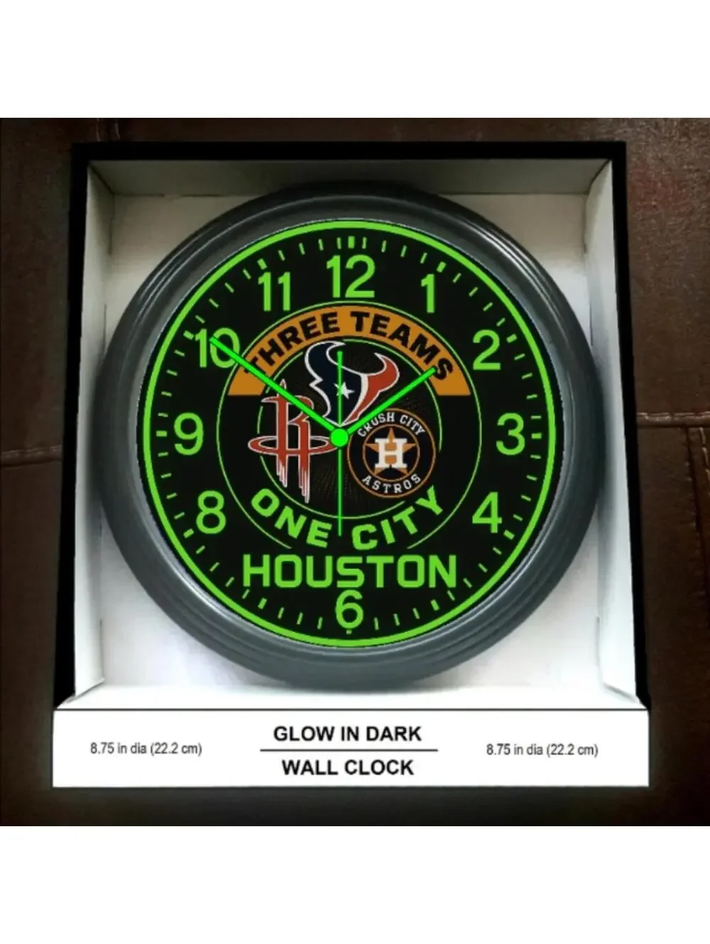 Houston Texas 3 Teams 1 City Glow In The Dark Wall Clock We Have All Teams New!